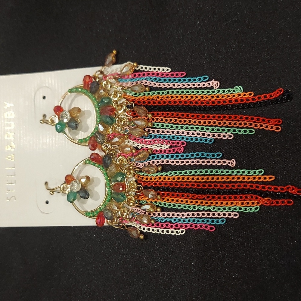 STELLA & RUBY CHANDELIER CHAIN EARRINGS